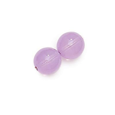 8mm Round Glass Beads, Milky Lilac (Qty: 20)